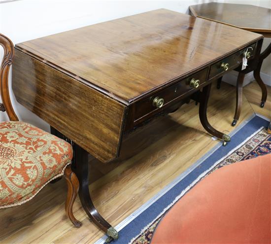 A George III mahogany sofa table w.110cm